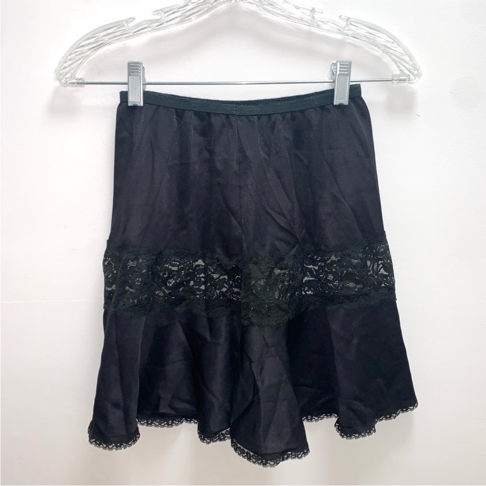 Vintage Sears 1960's Black Slip Skirt Size Medium